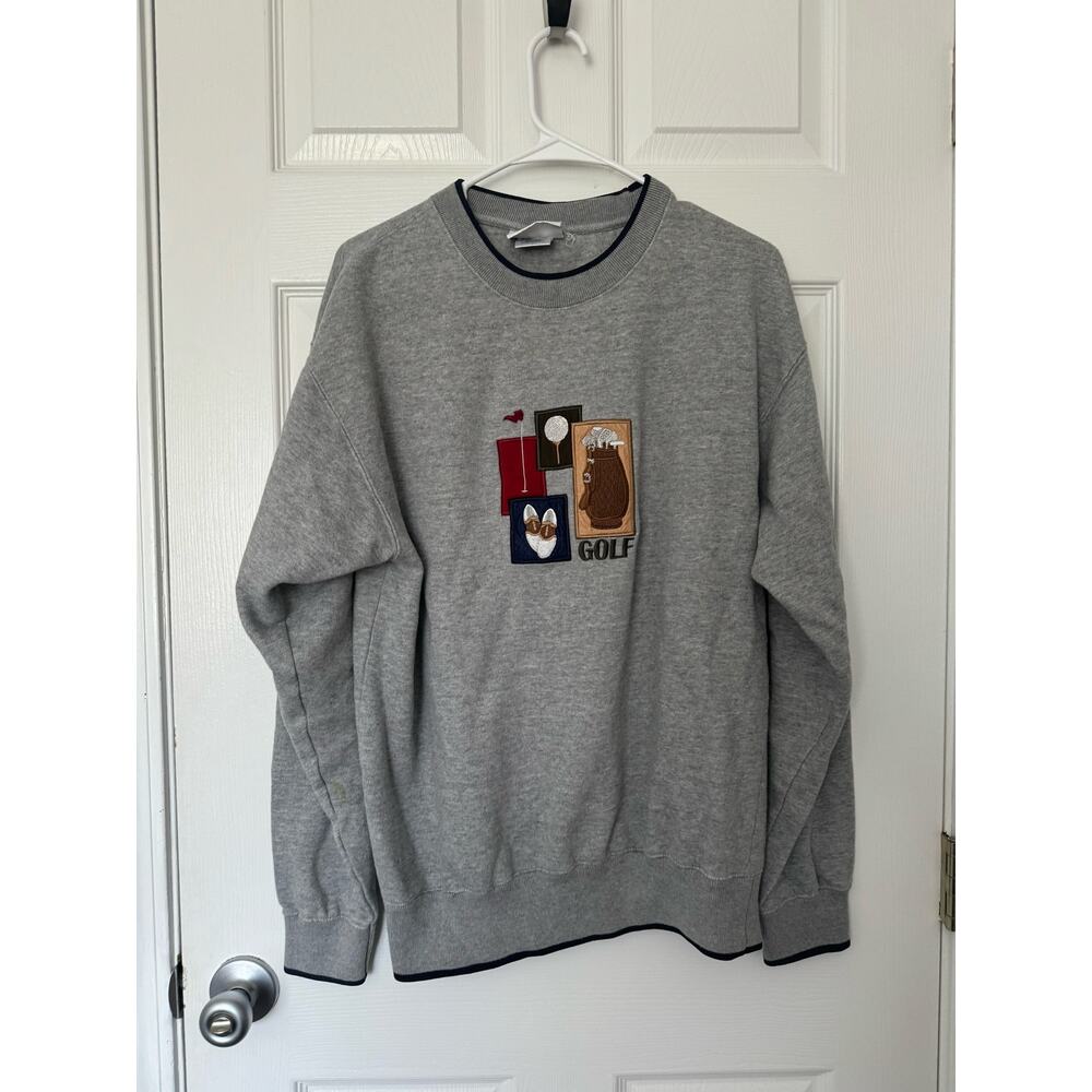 MC Sports Vintage Grandma Embroidered Golf Crewneck Sweater Sz: Medium